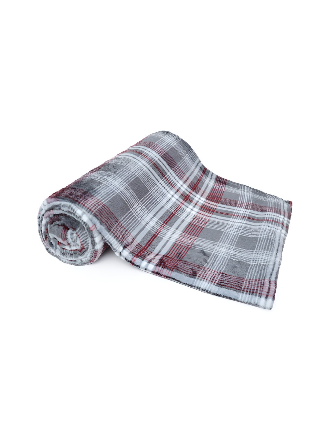 

dulce vida Grey Checked AC Room 233 GSM Double Bed Blanket