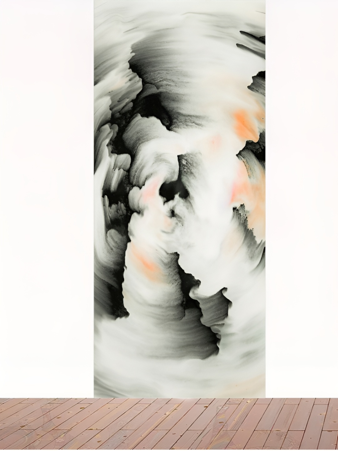 

CVANU Grey & White Abstract Printed Self Adhesive Door Sticker