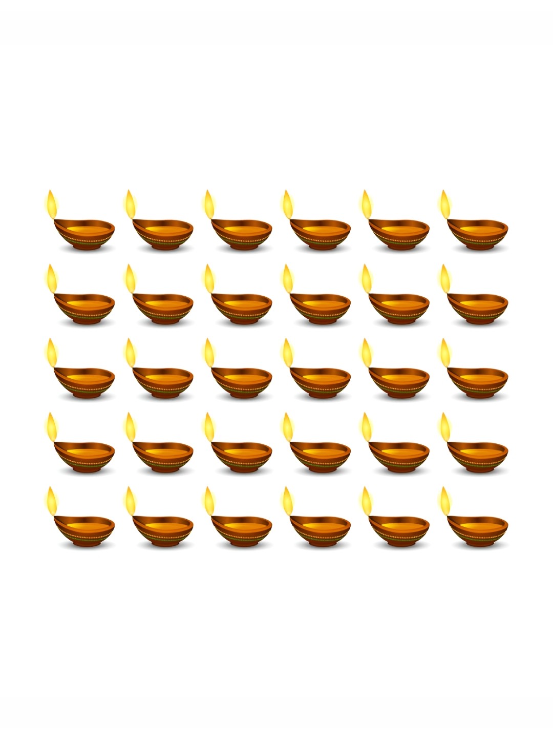 

CVANU Brown 50 Pieces Diwali Diya For Diwali Decoration Self Adhesive Wall Sticker