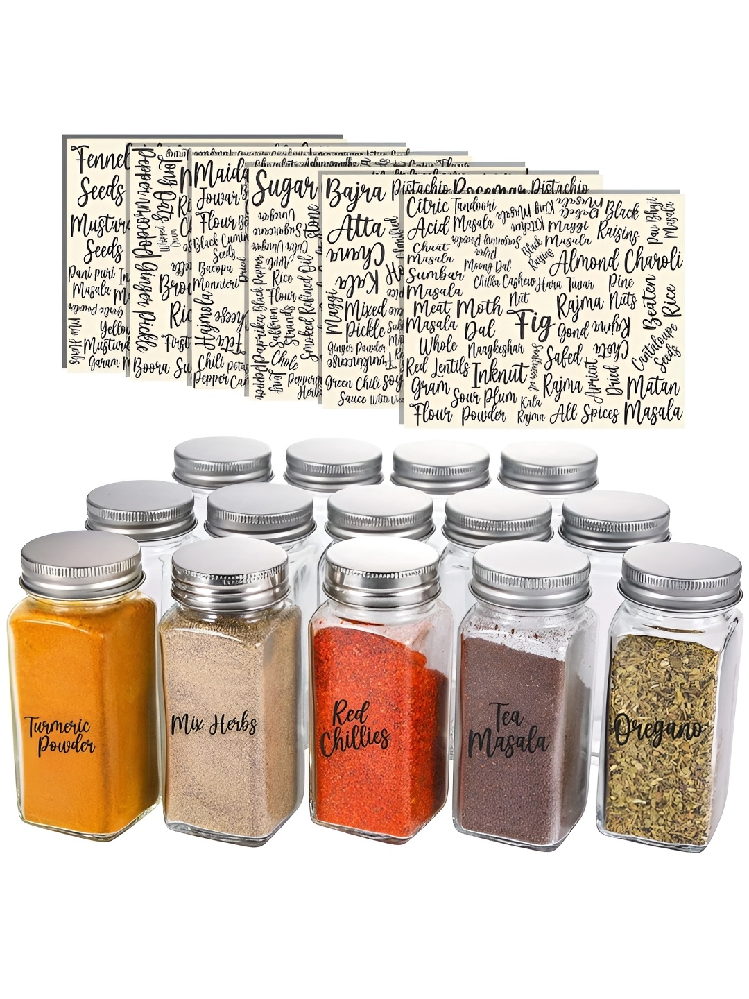 

CVANU Beige & Black 288 Pieces Spice Lable Sticker