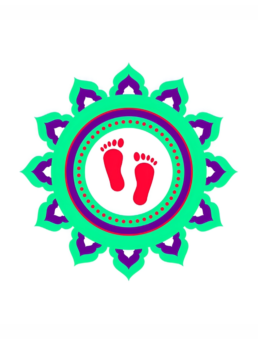 CVANU Green & Red Printed Self Adhesive Wall Sticker