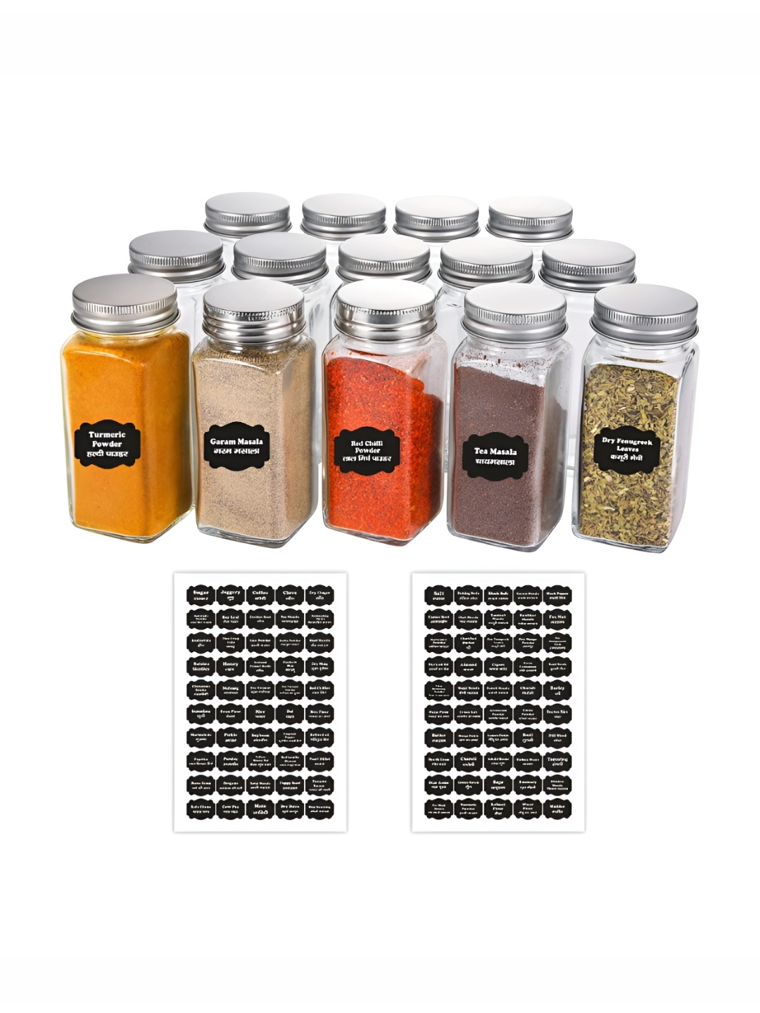 

CVANU 140 Pieces White & Black Spice Names Self-Adhesive Stickers