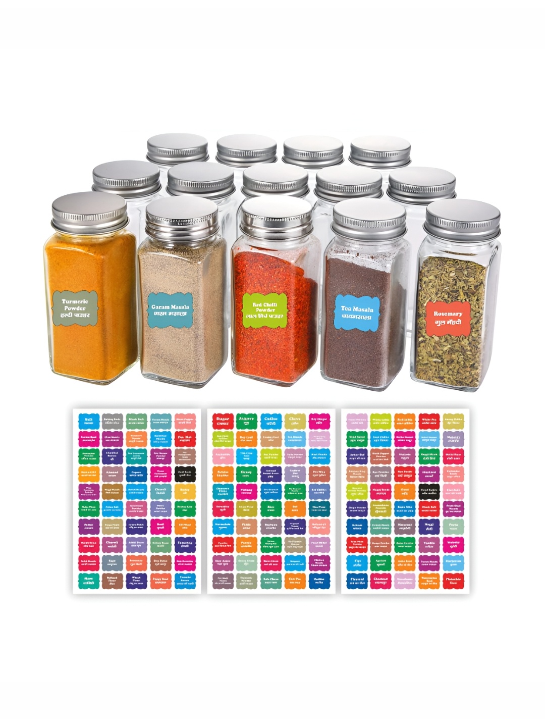 

CVANU 150 Pcs Blue & Green Self Adhesive Spice Stickers