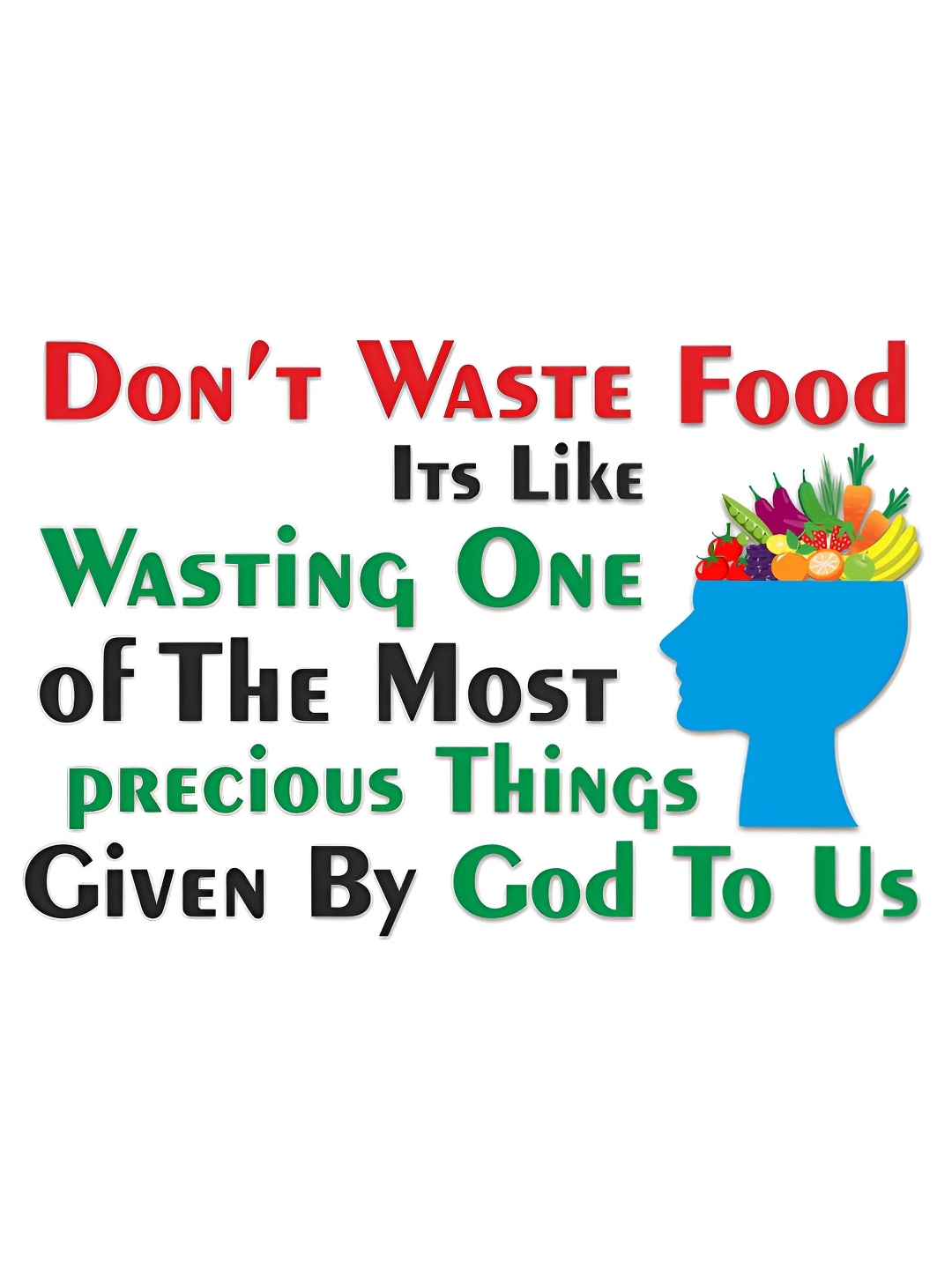 

CVANU Green & Blue Kitchen Quote Self Adhesive Wall Sticker