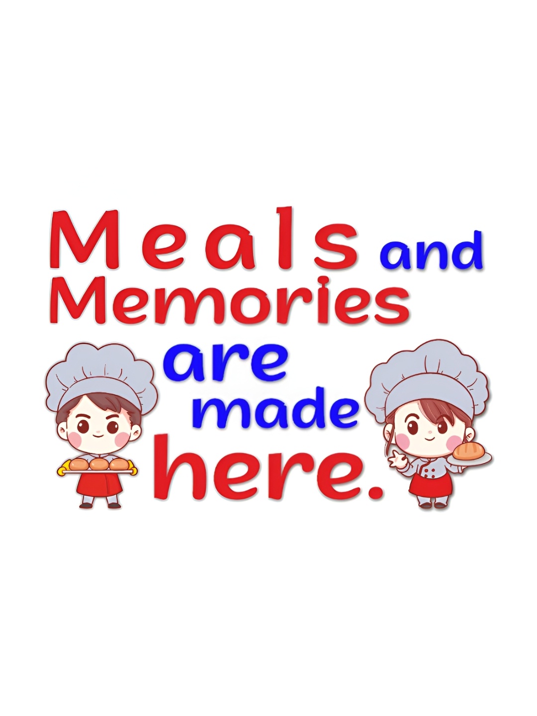 

CVANU Red & Blue Kitchen Quote Self Adhesive Wall Sticker