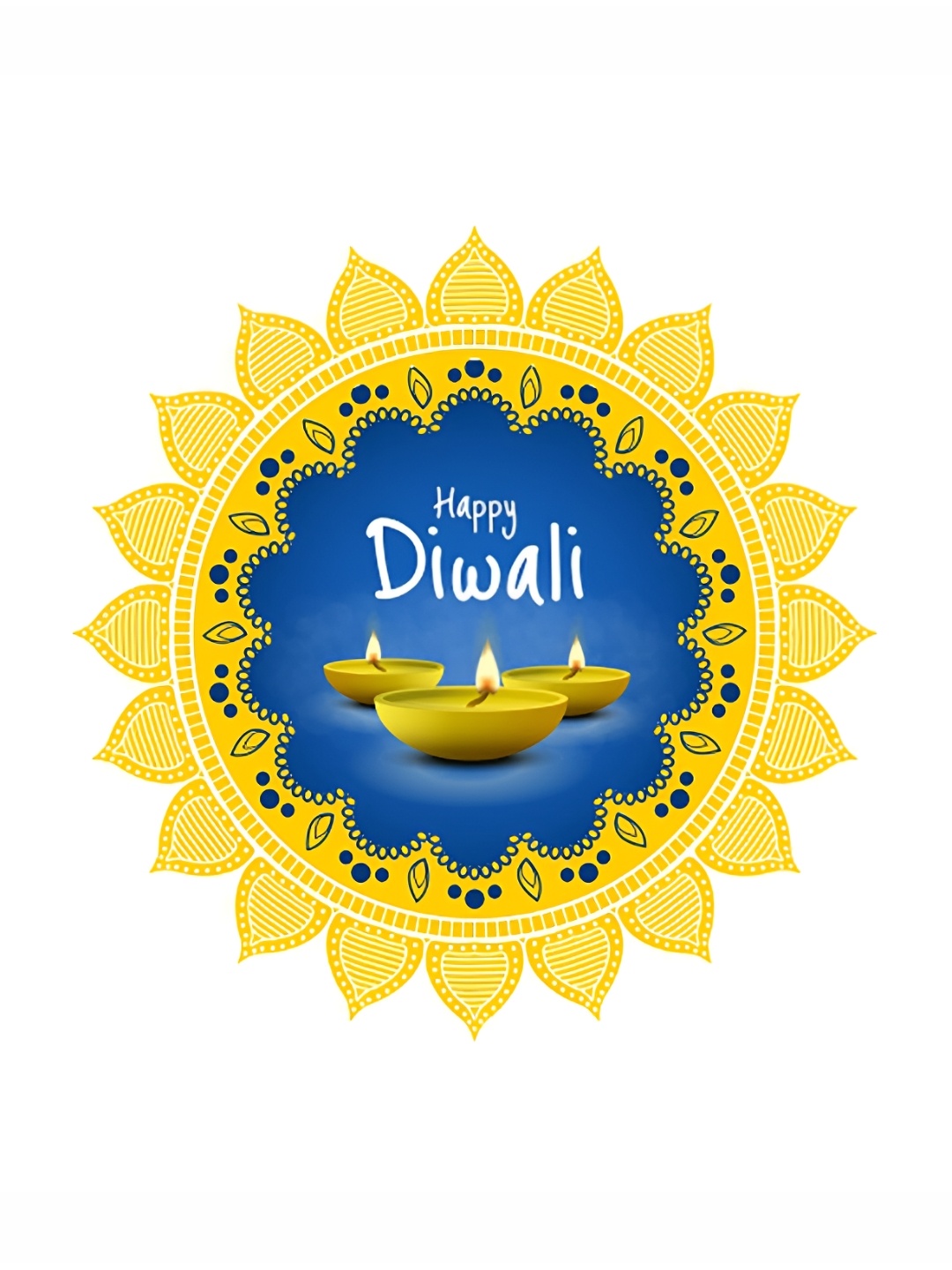 

CVANU Blue & Yellow Rangoli Self Adhesive Floor Sticker