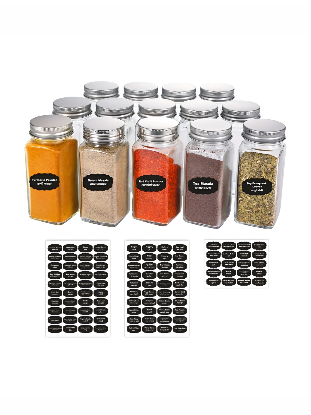 

CVANU 140 Pieces White & Black Spice Names Self-Adhesive Stickers