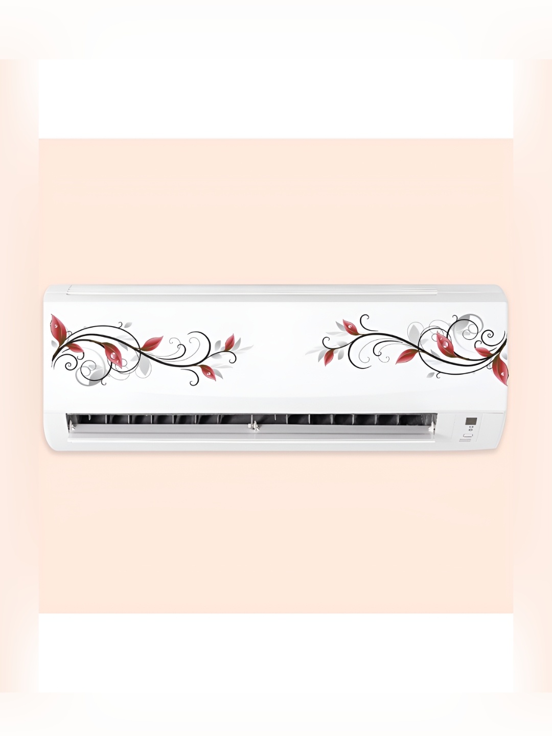 CVANU Pink & Black Floral Self-Adhesive AC Sticker