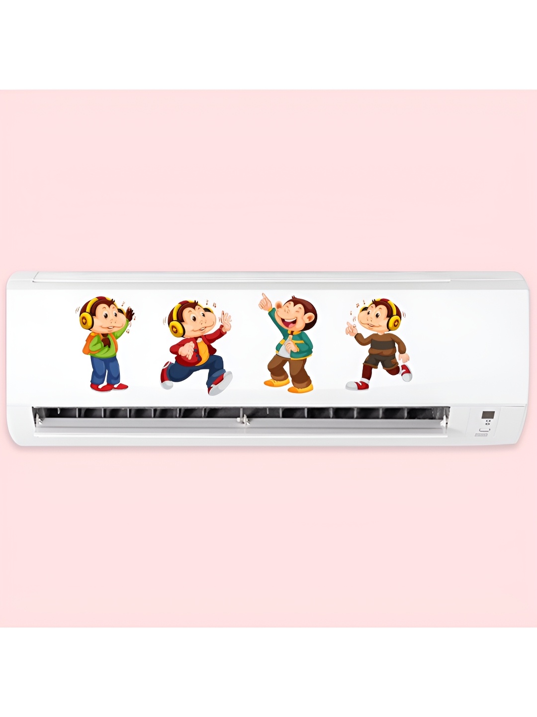 

CVANU Red & Brown Cartoon Printed Self-Adhesive AC Sticker