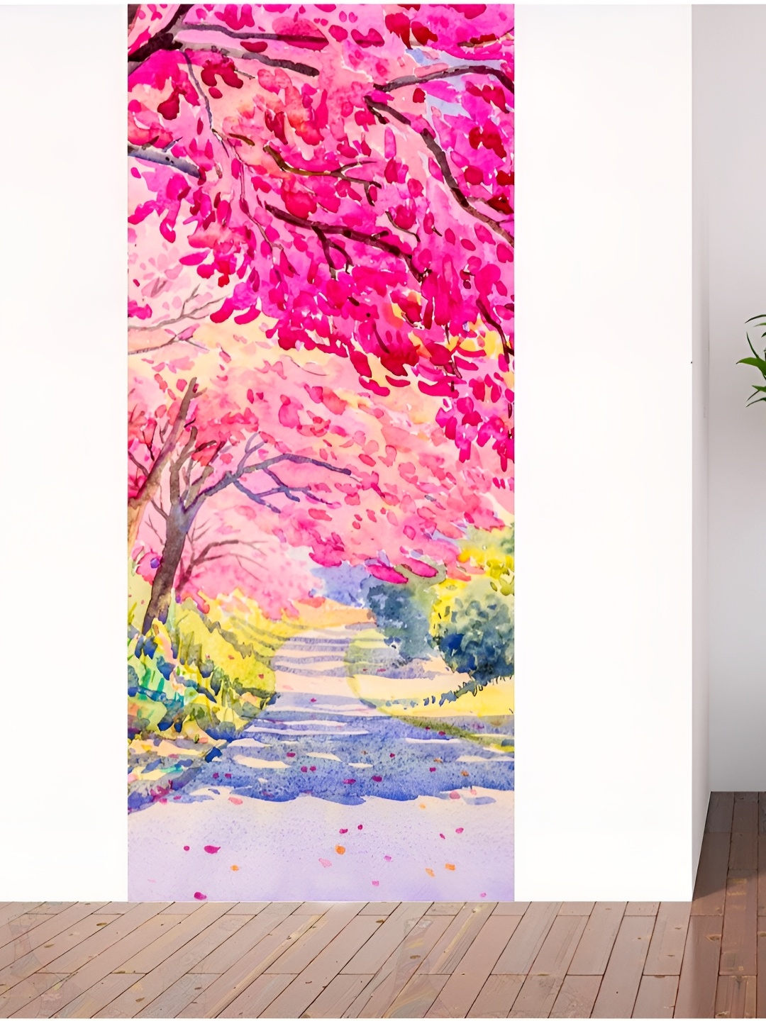 

CVANU Pink & Purple Printed Waterproof Door Stickers