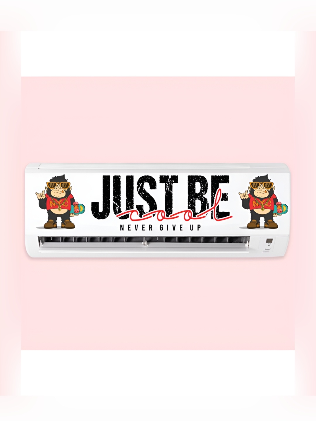 

CVANU Black & Brown Monkey With Quote Self Adhesive AC Sticker