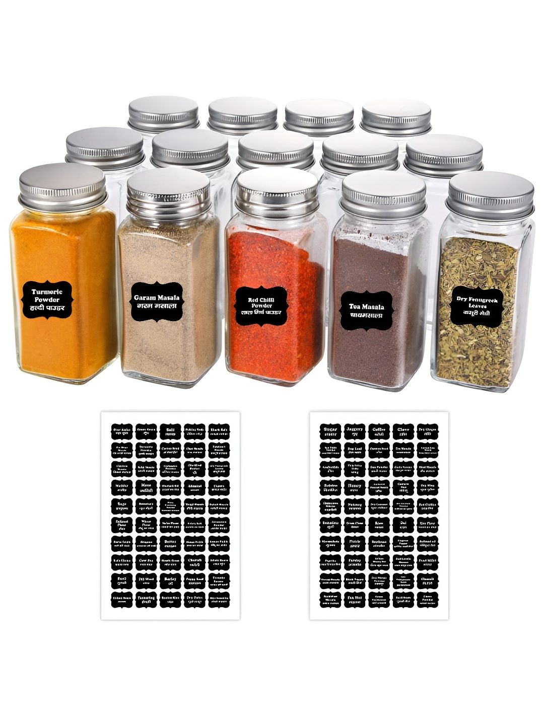 

CVANU Black & White 140 Pieces Spice Name Label Self Adhesive Stickers