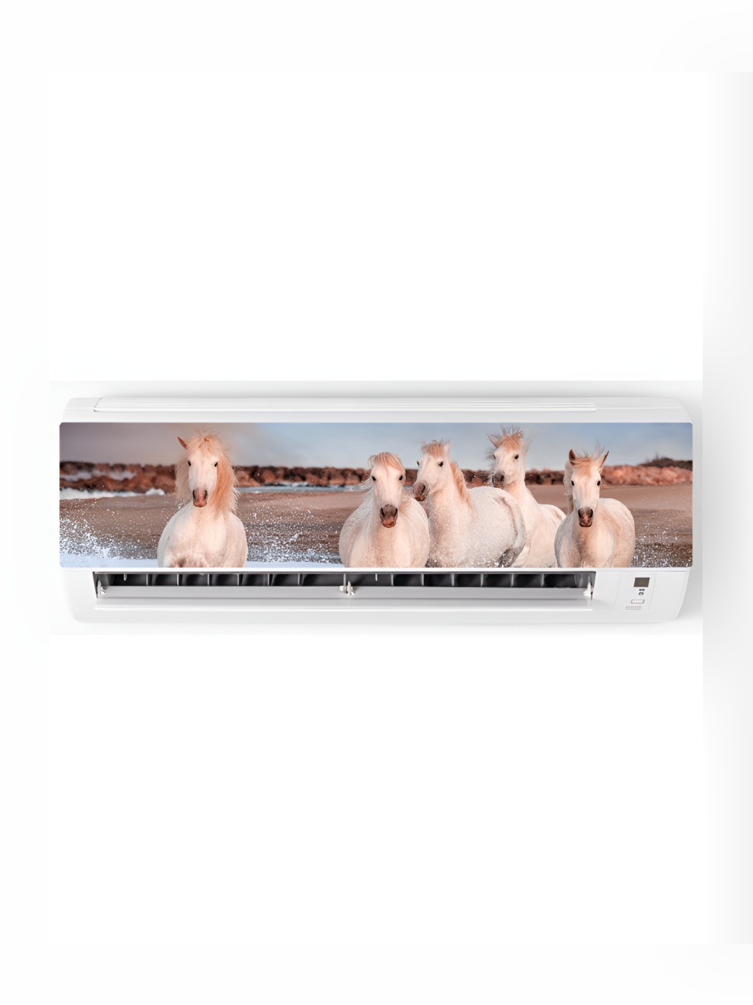 

CVANU White & Brown Horses Self-Adhesive AC Sticker