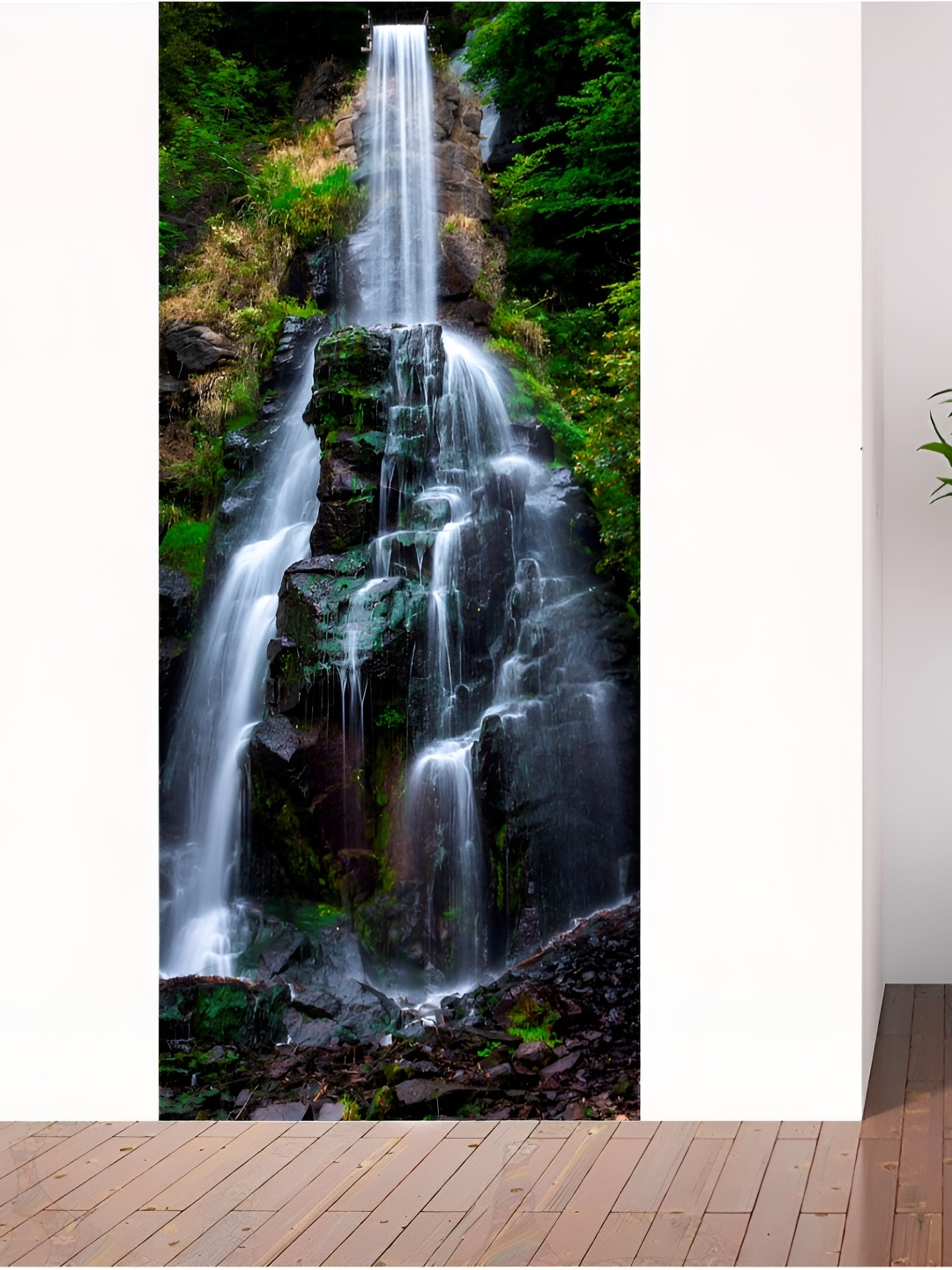 

CVANU Green & White Beauty Of Nature Printed Waterproof Door Sticker