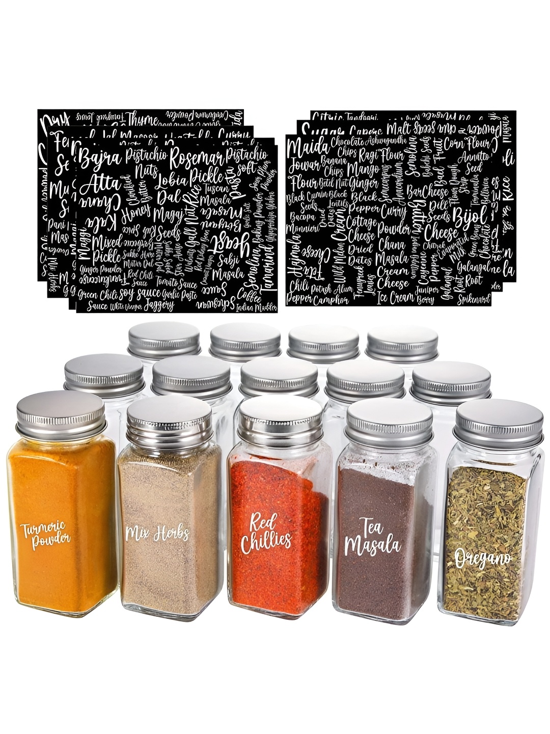 

CVANU White 288 Pieces Spice Name Label Self Adhesive Stickers