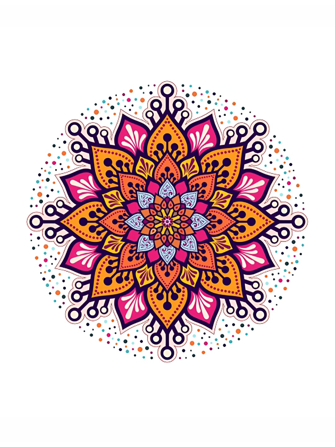 

CVANU Pink & Yellow Floral Rangoli Self Adhesive Wall Sticker