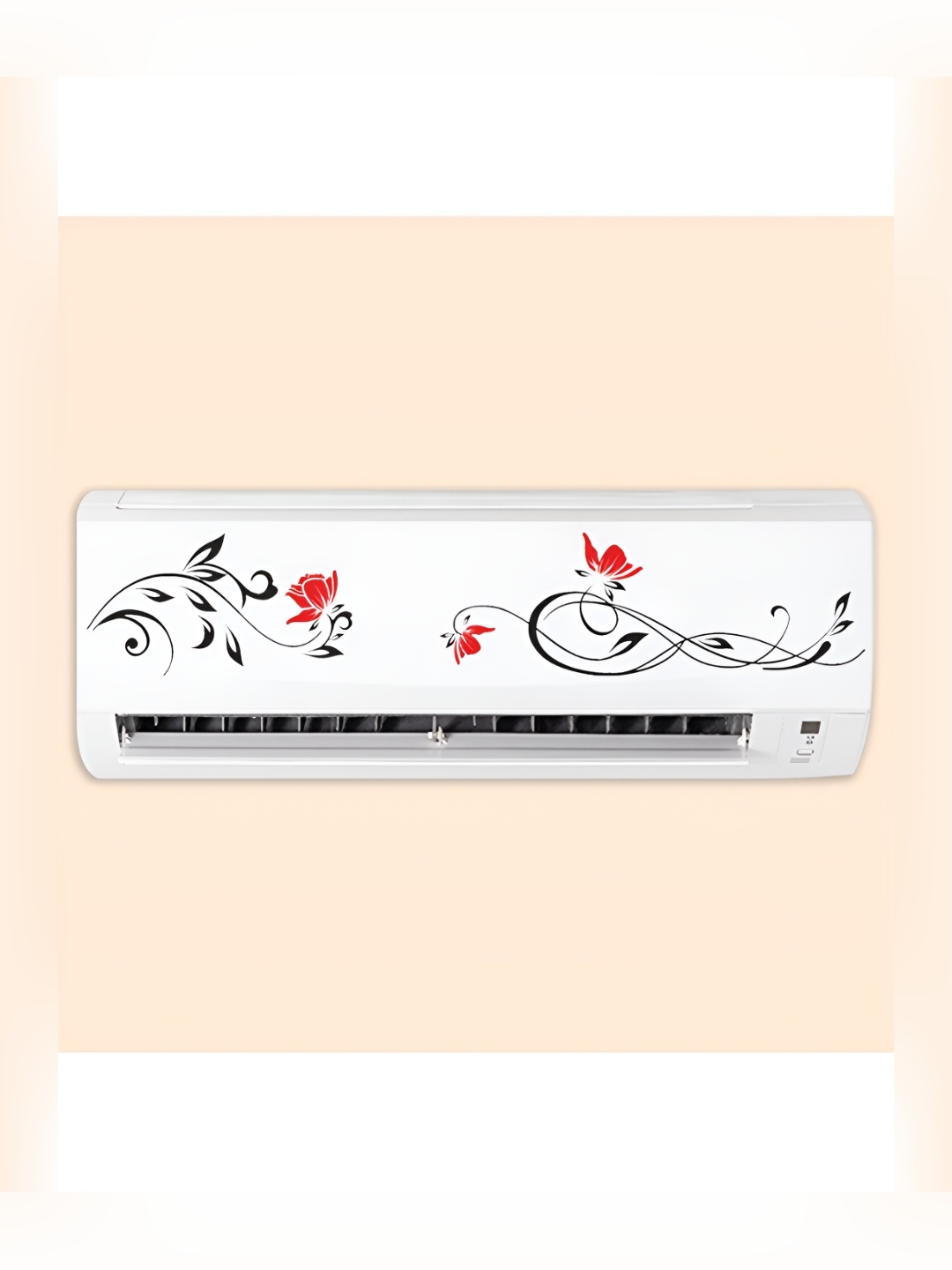 

CVANU Black Self Adhesive Removable AC Sticker, Red