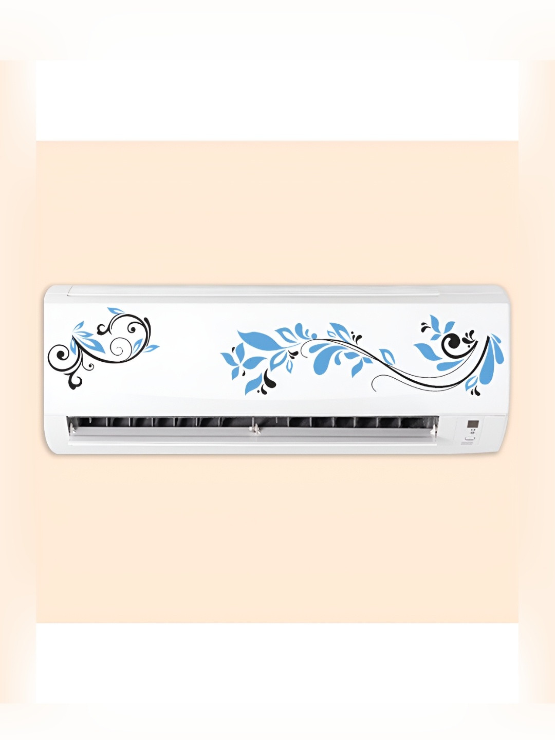 

CVANU Blue & White Printed Self Adhesive Removable AC Sticker