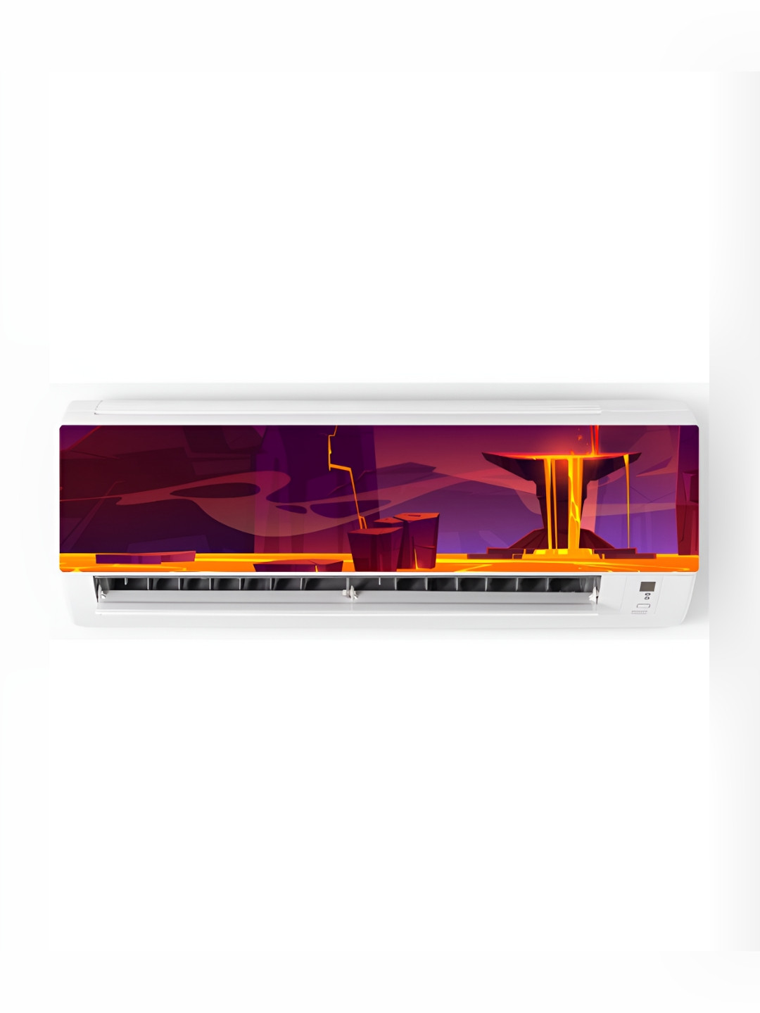 

CVANU Brown & Orange Printed Self Adhesive Removable AC Sticker
