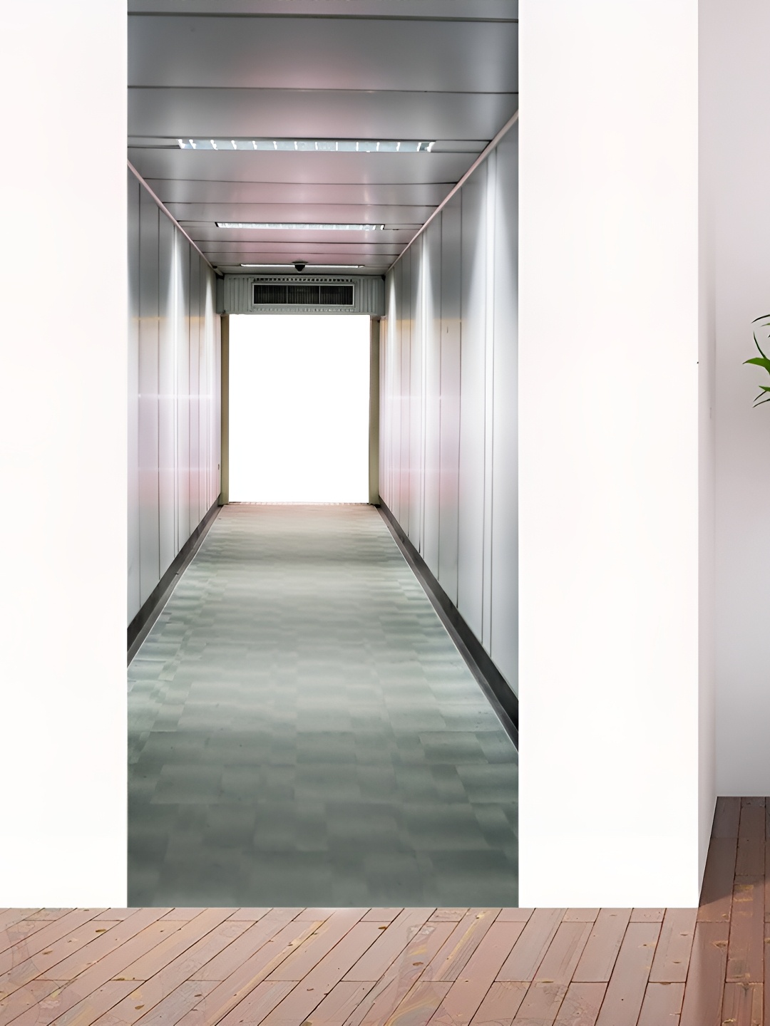 CVANU White & Grey Printed Waterproof Self Adhesive Door Stickers