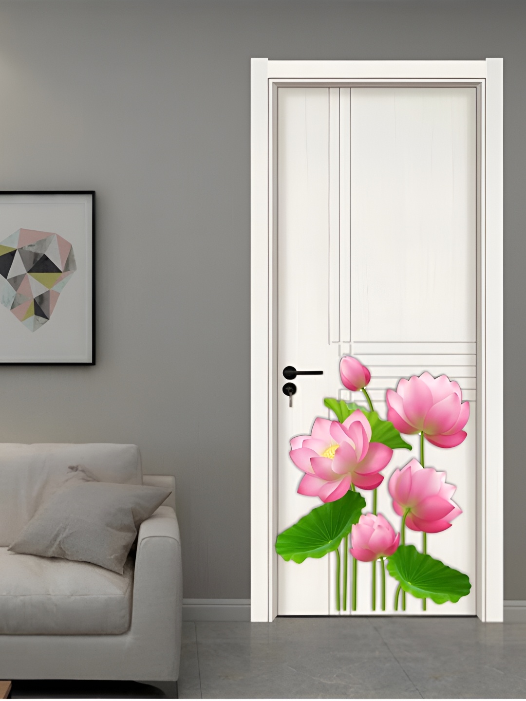 

CVANU Self Adhesive Removable Door Sticker, Pink