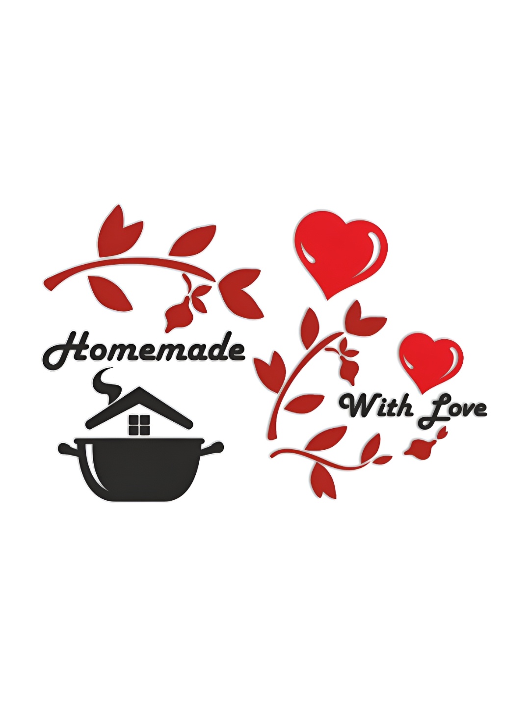 

CVANU Red & Black Printed Self Adhesive Wall Sticker