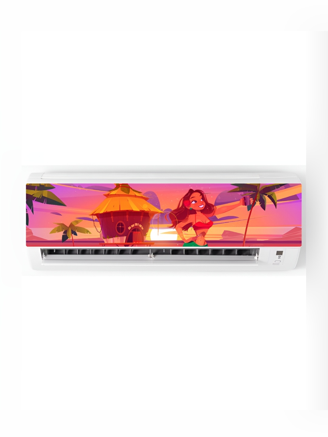 

CVANU Pink & Orange Cartoon Self Adhesive AC Sticker