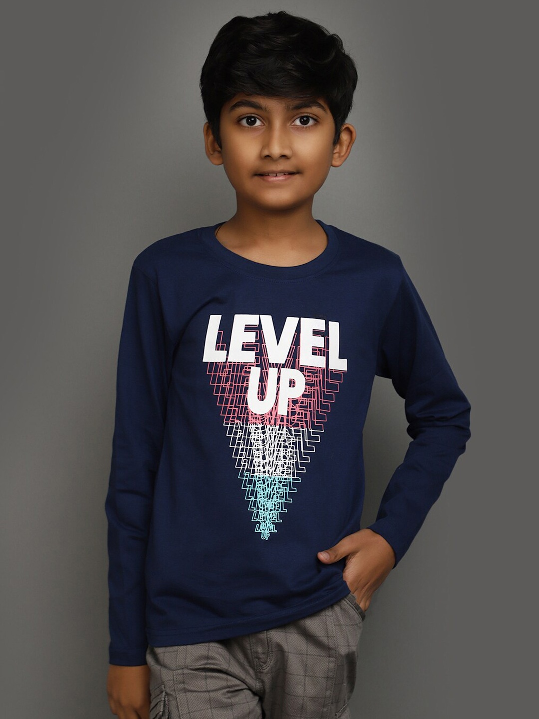 

V-Mart Boys Typography Printed Cotton T-shirt, Blue