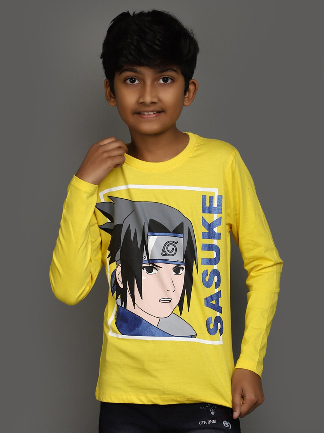 

V-Mart Boys Sasuke Printed Cotton T-shirt, Yellow