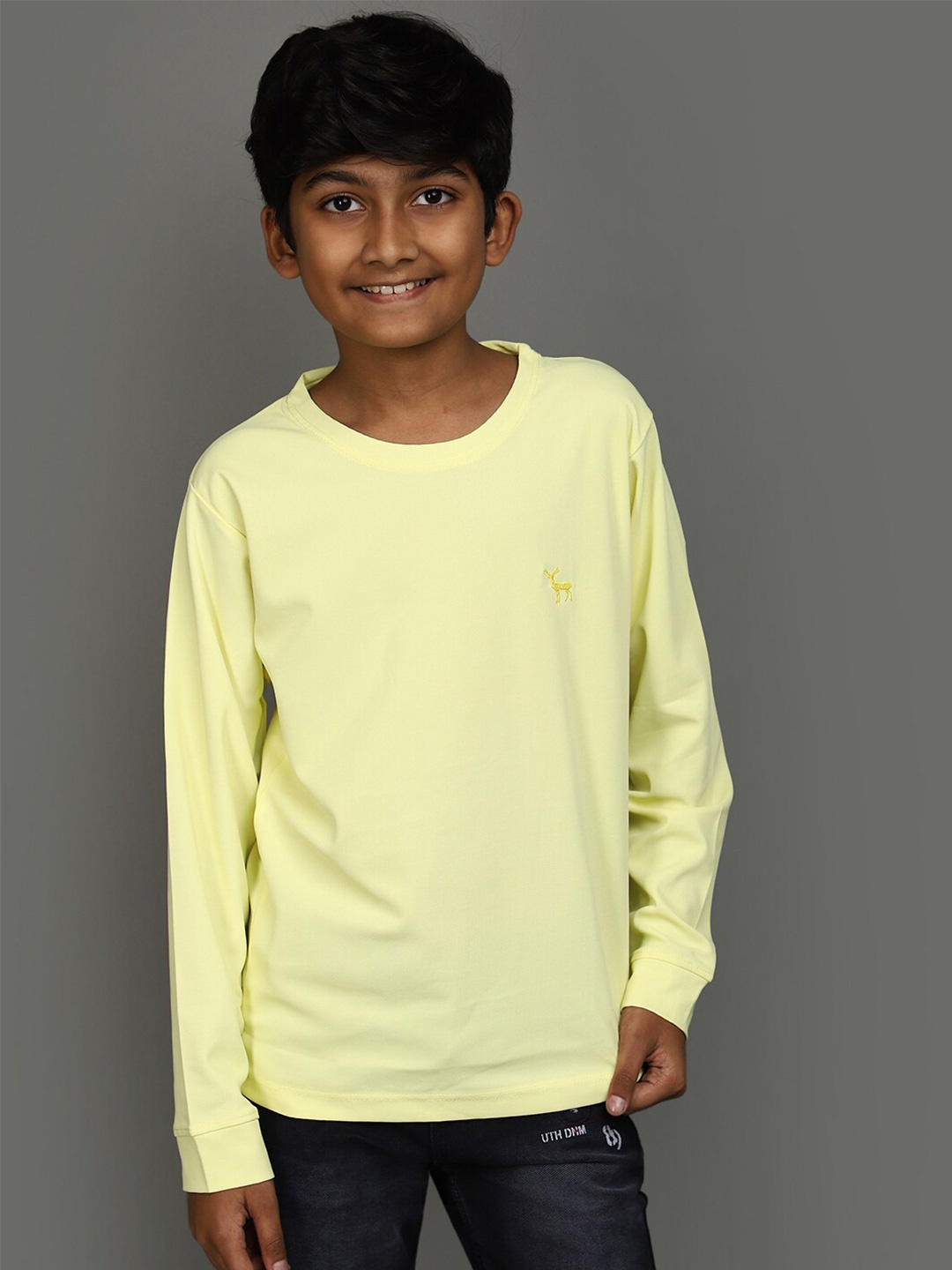 

V-Mart Boys Long Sleeves Cotton T-shirt, Yellow