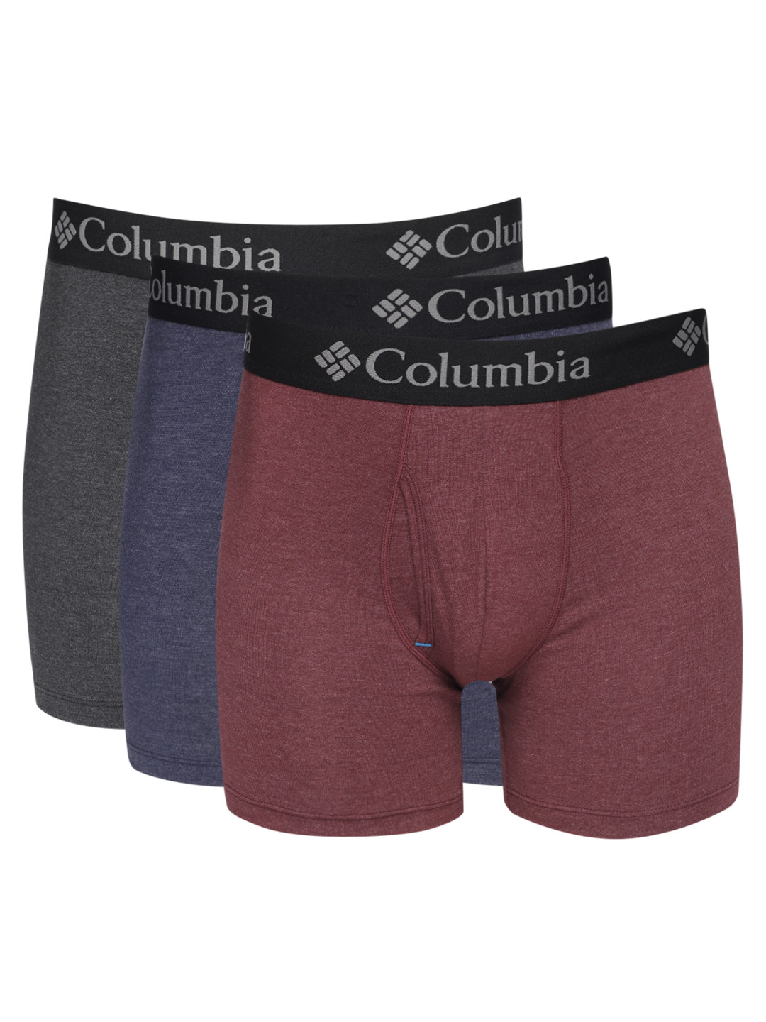 

Columbia Men Pack of 3 Performance Stretch Boxer-Style Briefs, Maroon