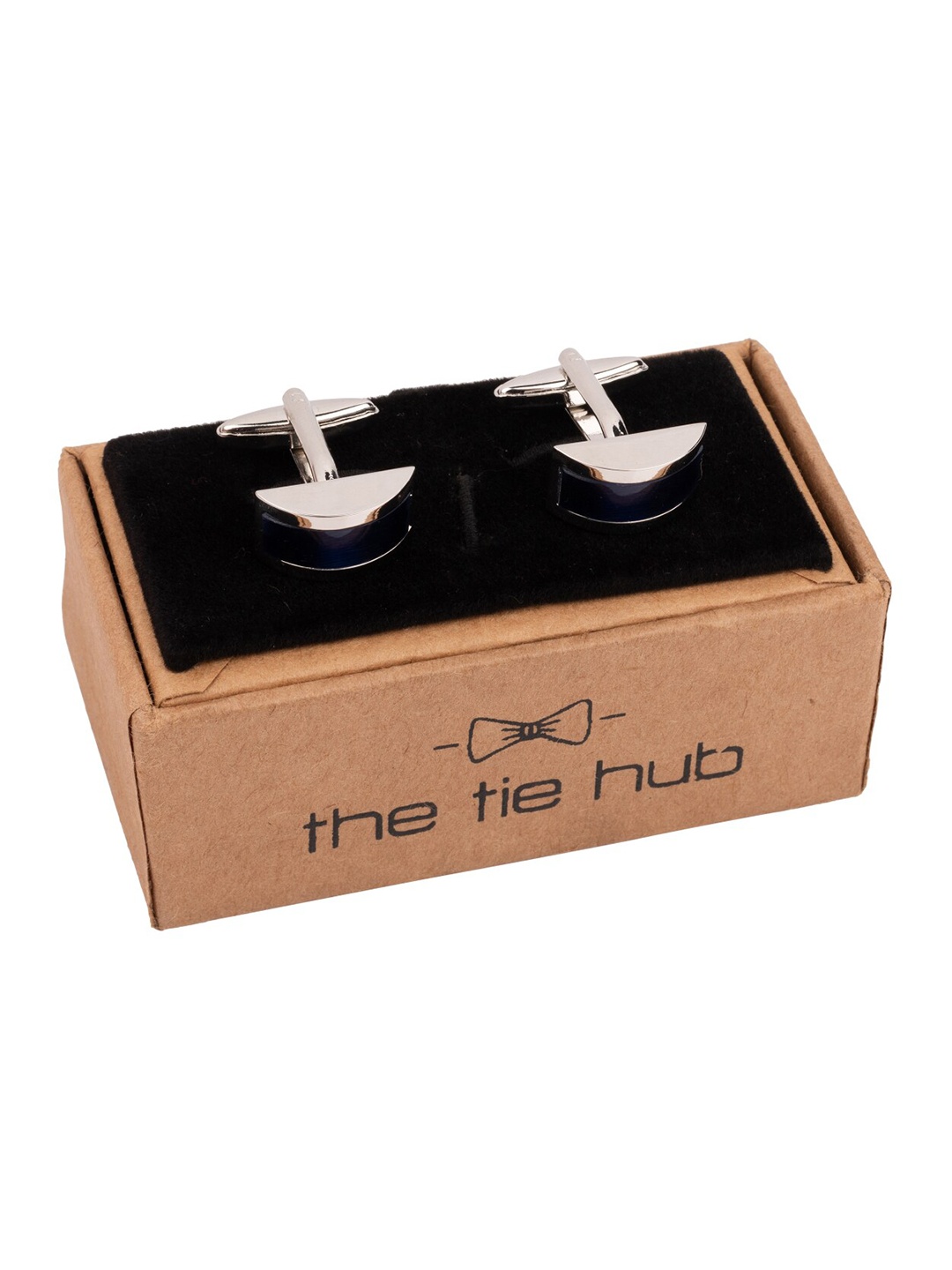 

The Tie Hub Rhodium-Plated Cufflink, Blue