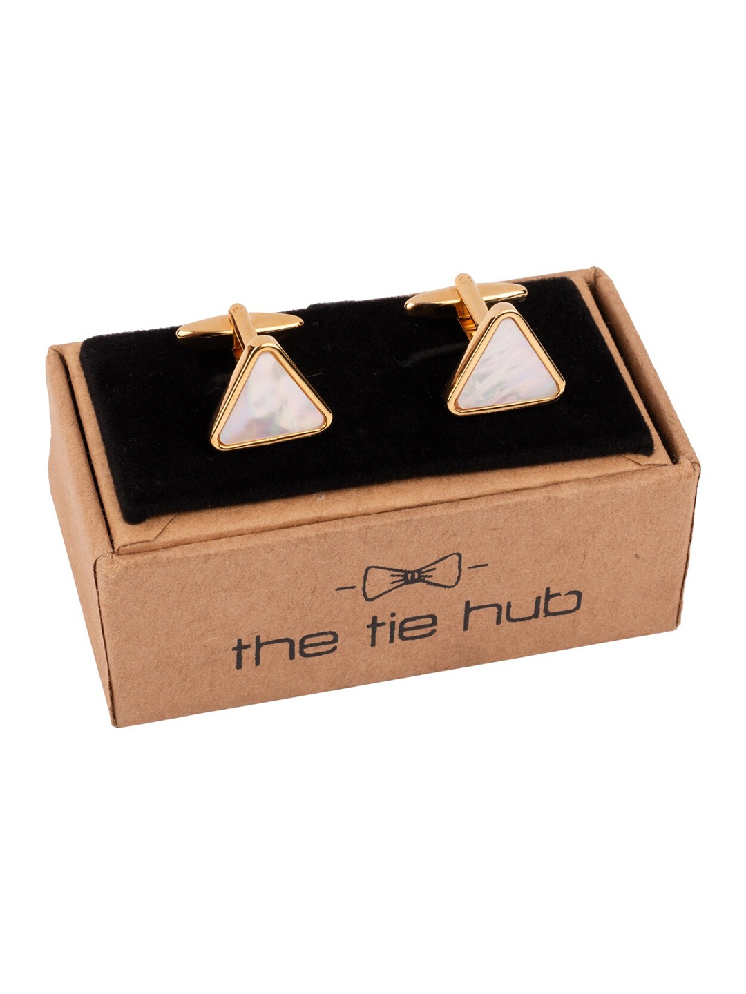 

The Tie Hub Rhodium-Plated Geometric Cufflink, Gold