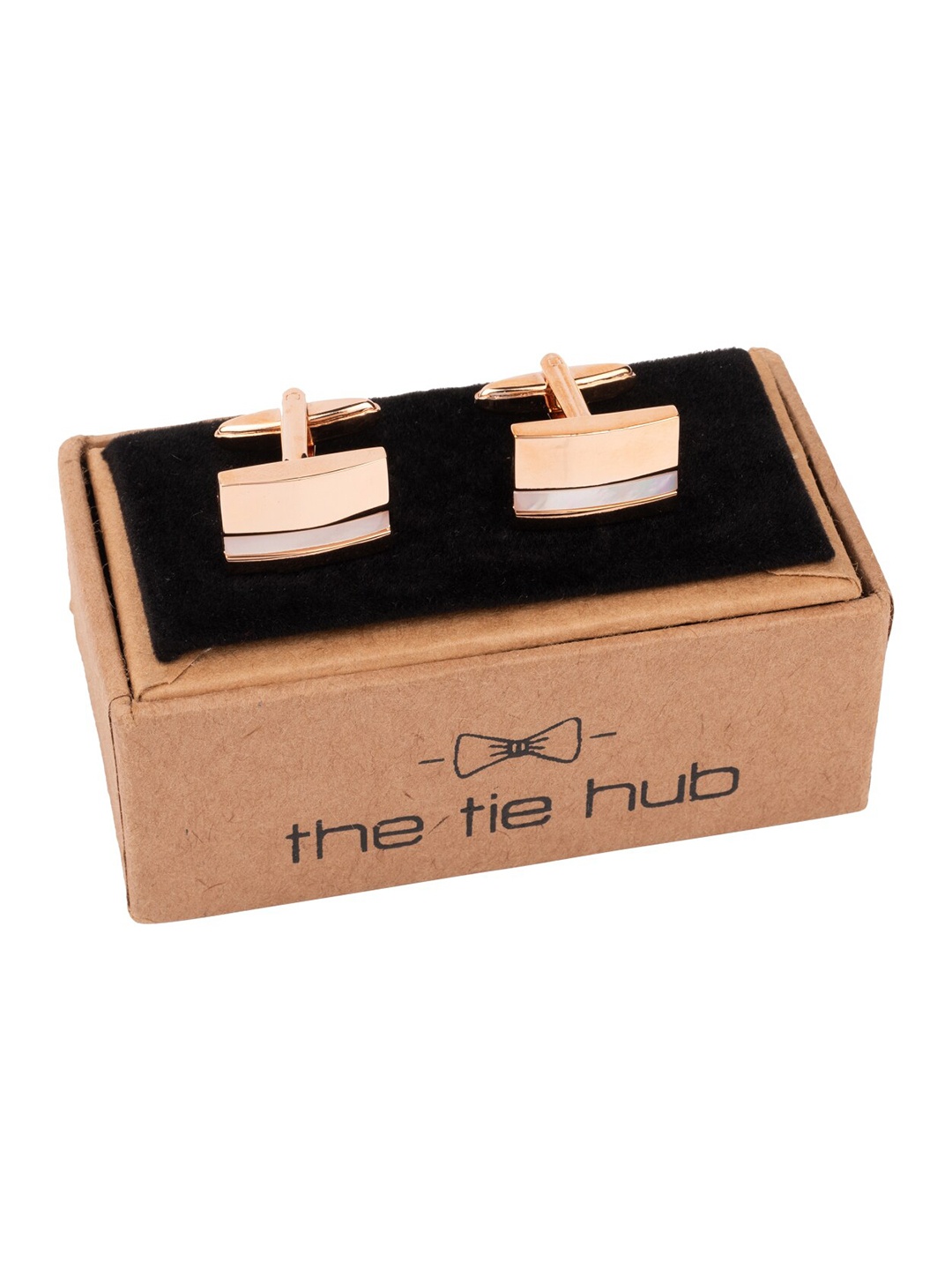 

The Tie Hub Textured Cufflink, Rose gold