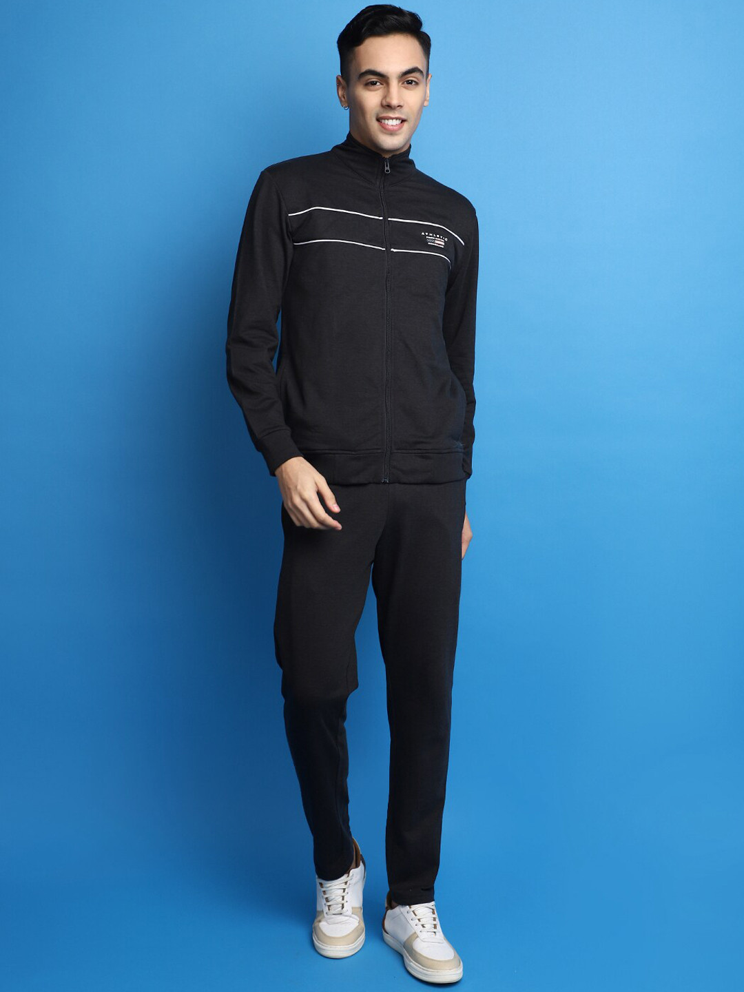 

V-Mart Mock Collar Cotton Tracksuit, Grey