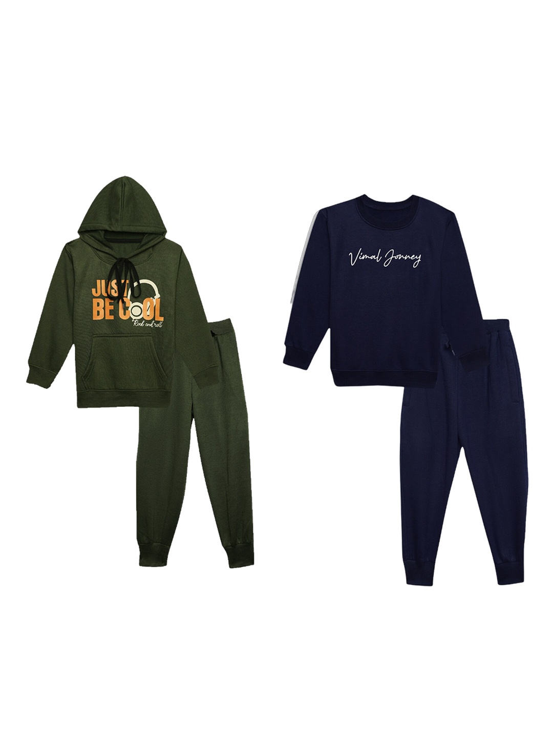 

VIMAL JONNEY Kids Pack of 2 Printed Clothing Set, Navy blue