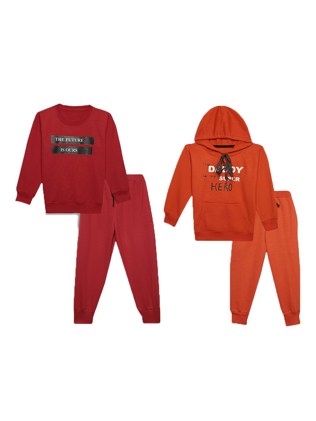 

Vimal Jonney Pack of 2 Kids Typography Printed Tracksuit, Red