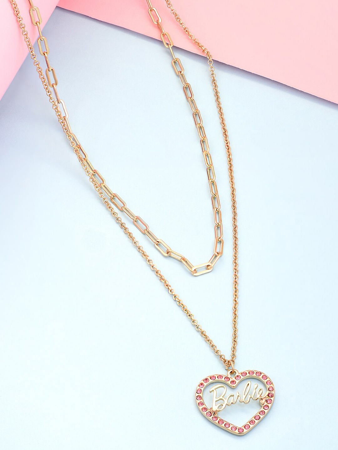 

ToniQ Barbie Gold-Plated Cubic Zirconia Layered Necklace