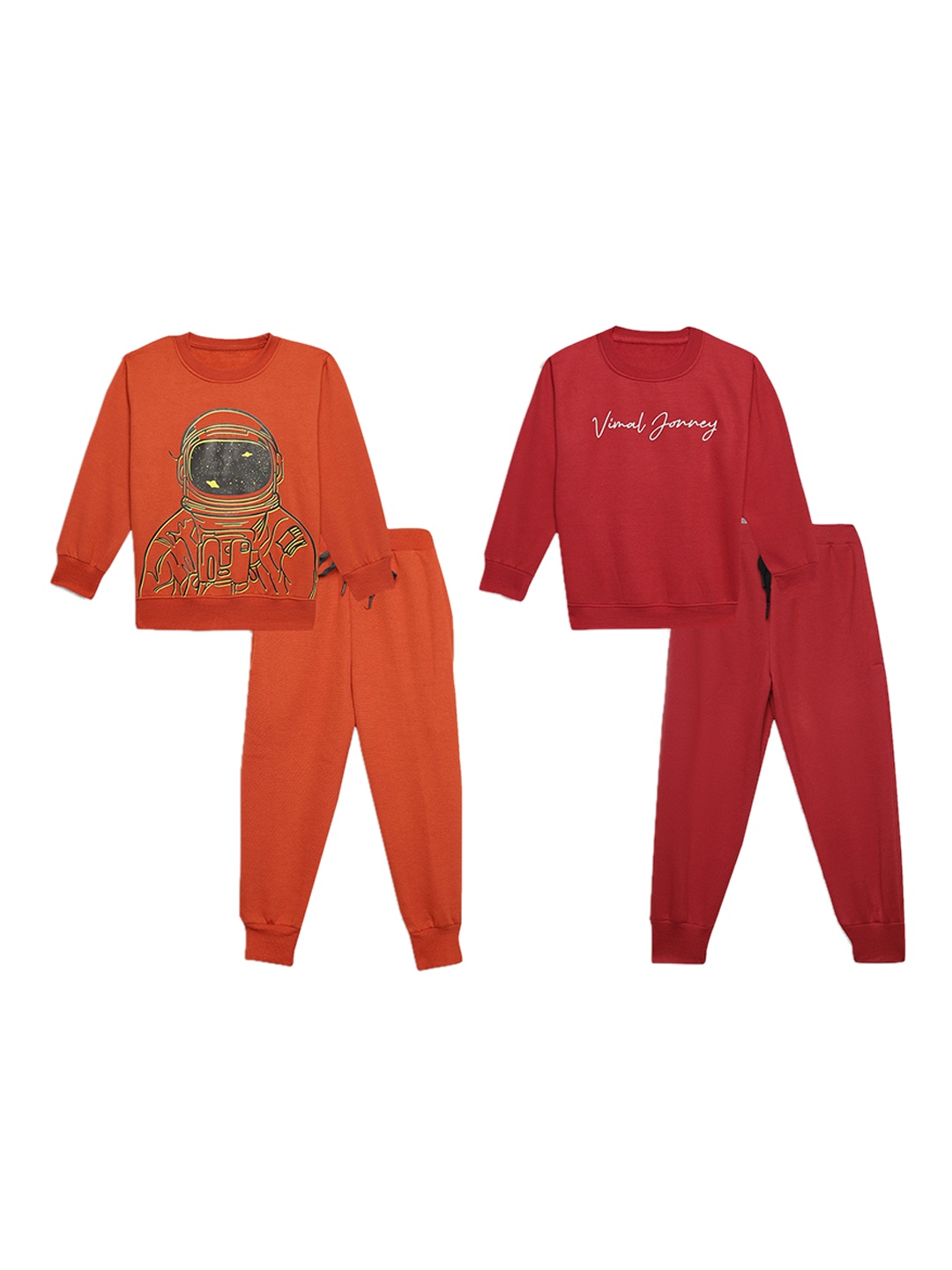 

VIMAL JONNEY Kids Pack of 2 Printed Clothing Set, Orange