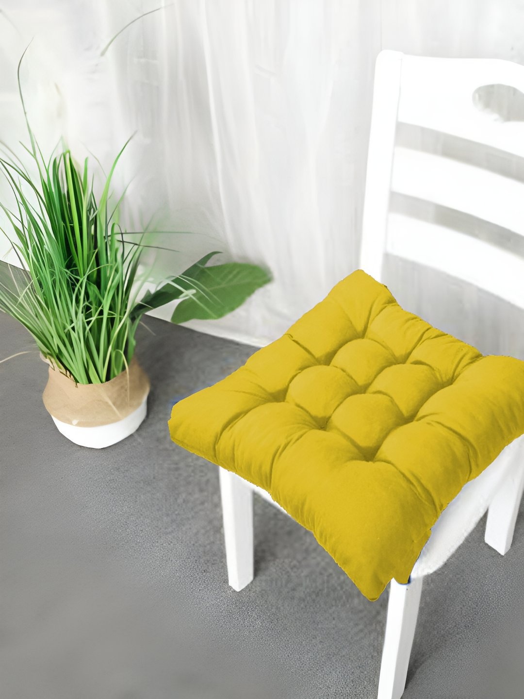

Mom's Moon Beige 2 Pieces Cotton Square Shaped Chair Pads