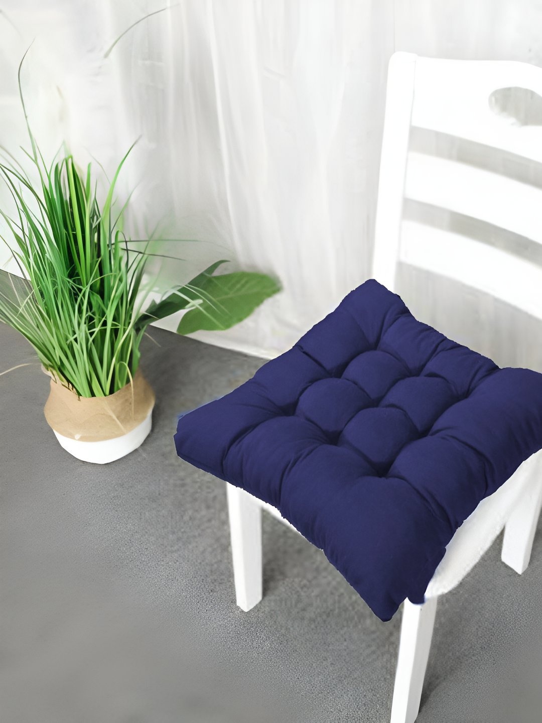 

Mom's Moon Navy Blue 2 Pieces Square Shaped Chair Pads