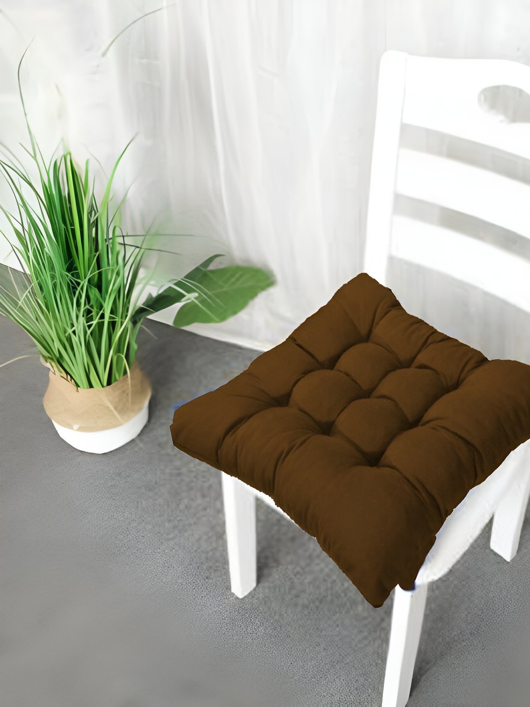 

Mom's Moon Brown 2 Pieces Square Shaped Chair Pads