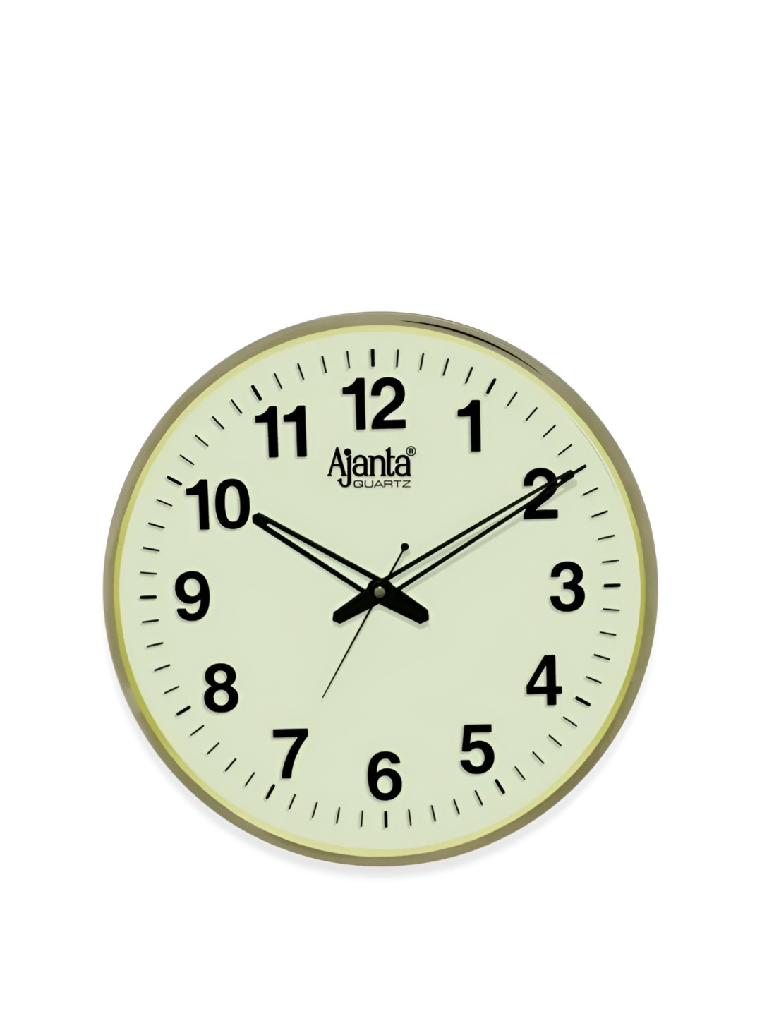 

AJANTA GoldToned and Black Analog Fashion Wall Clock, Gold