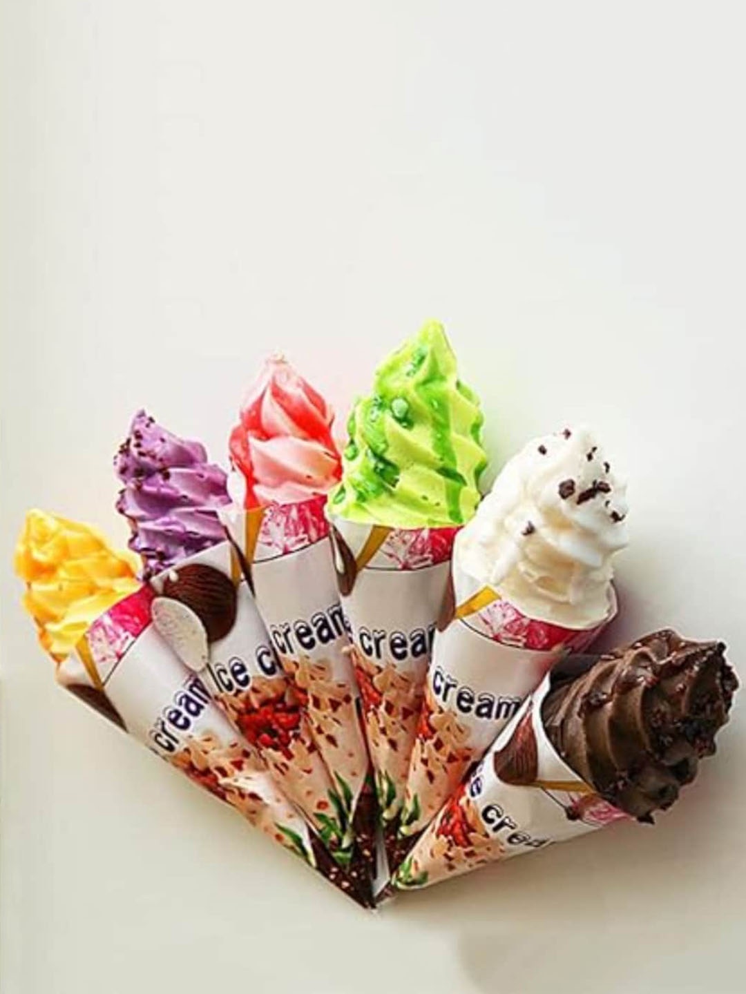 

Babymoon Kids Set of 6 Artificial Ice-cream Baby Photo Props Kitchen Decoration, Brown