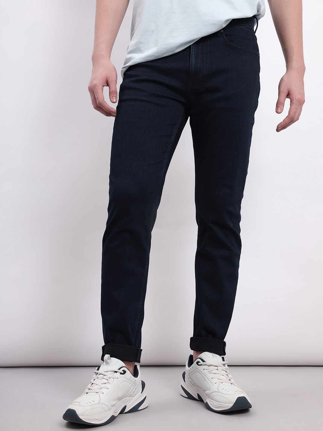 

Lee Men Clean Look Mid-Rise Slim Fit Stretchable Jeans, Blue