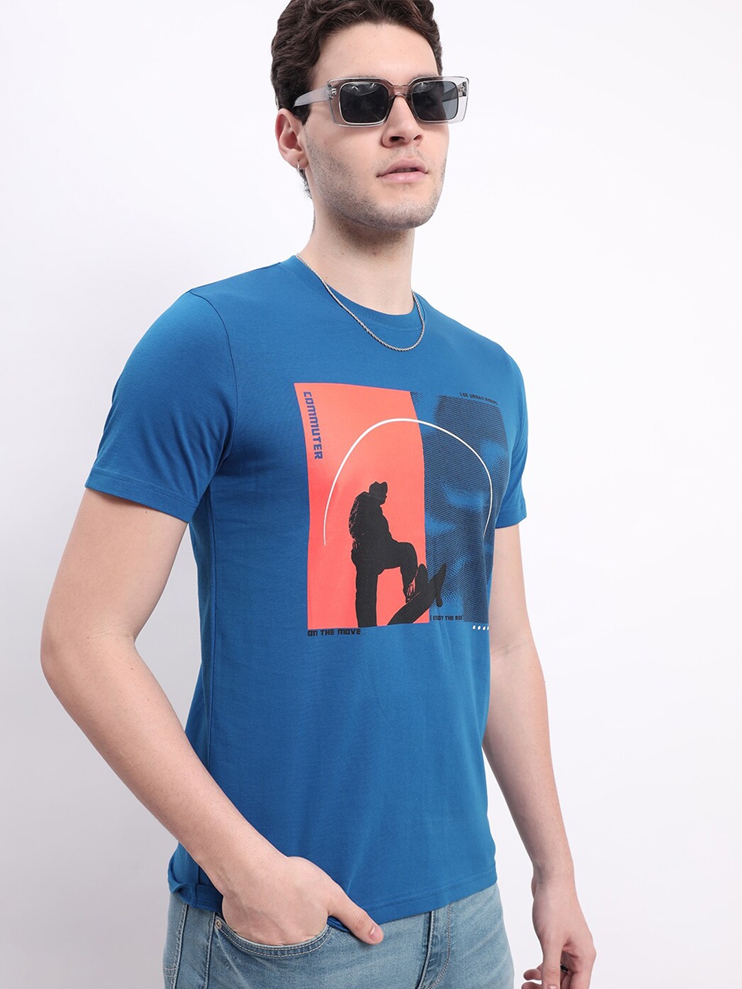 

Lee Graphic Printed Pure Cotton Slim Fit T-shirt, Blue
