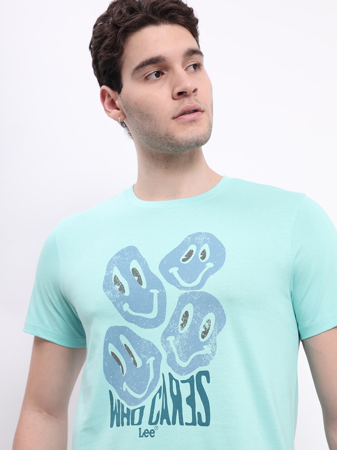 

Lee Graphic Printed Cotton Slim Fit T-shirt, Blue