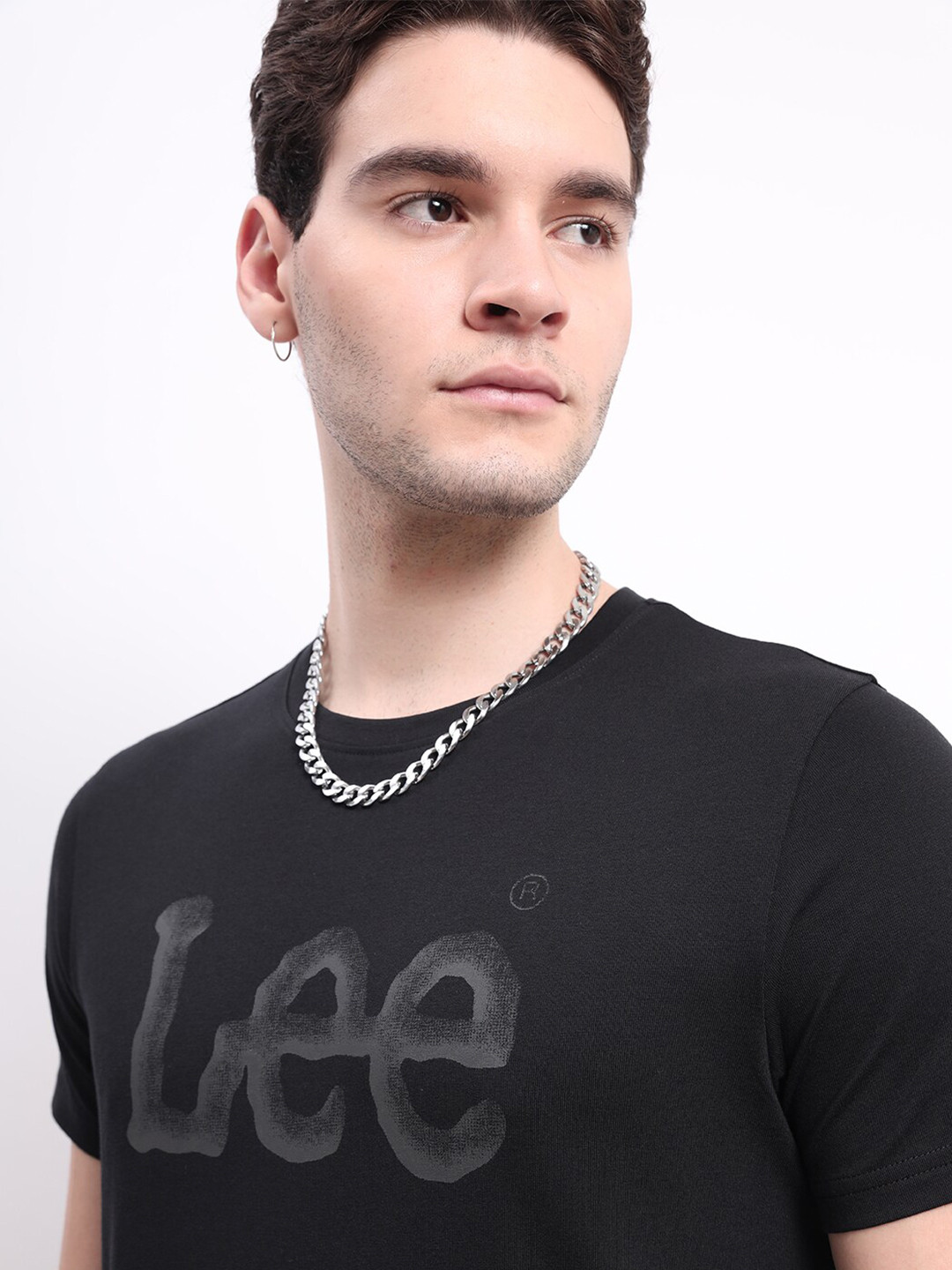 

Lee Typography Printed Pure Cotton Slim Fit T-shirt, Black