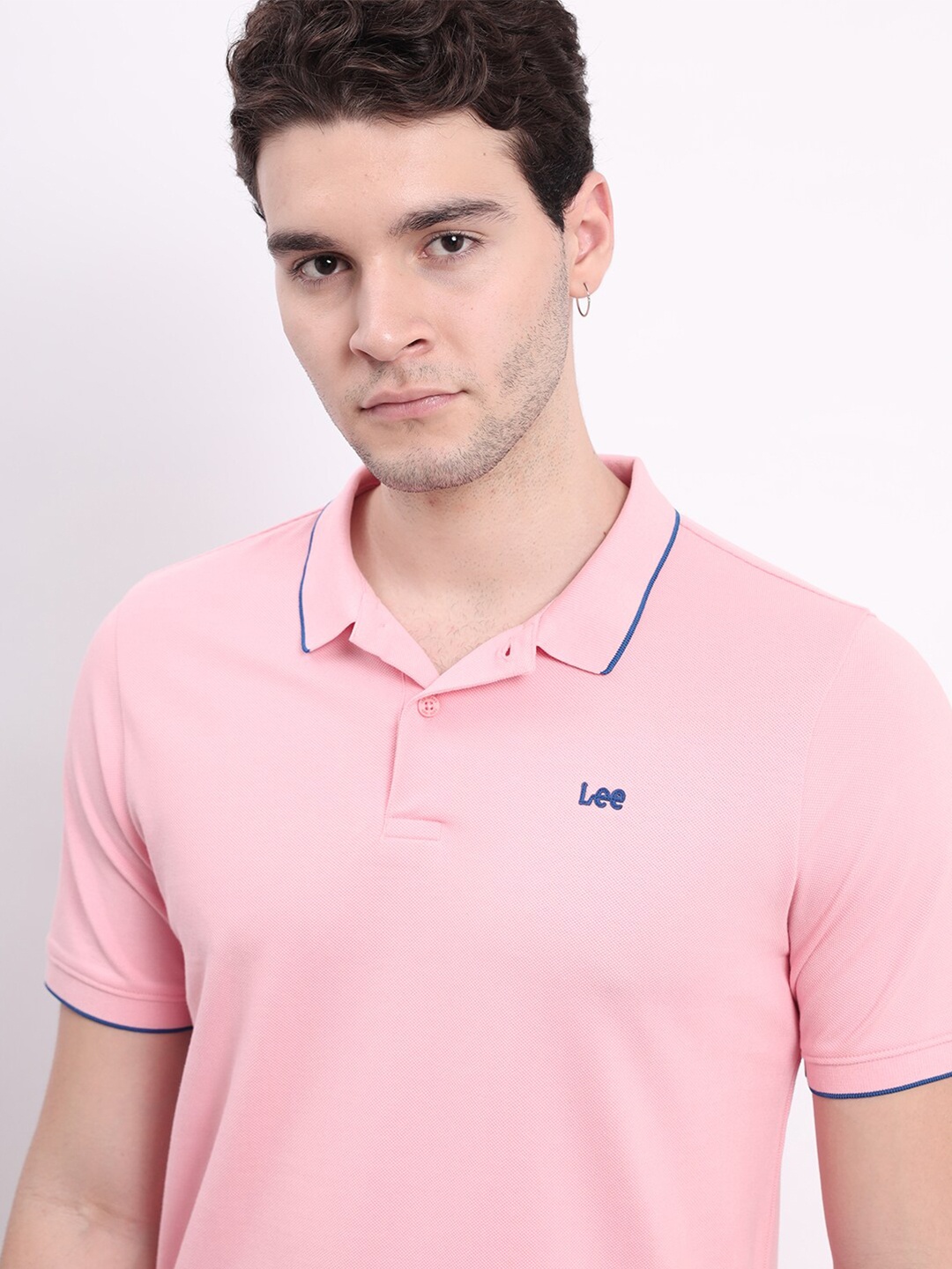 

Lee Polo Collar Cotton Slim Fit T-shirt, Pink