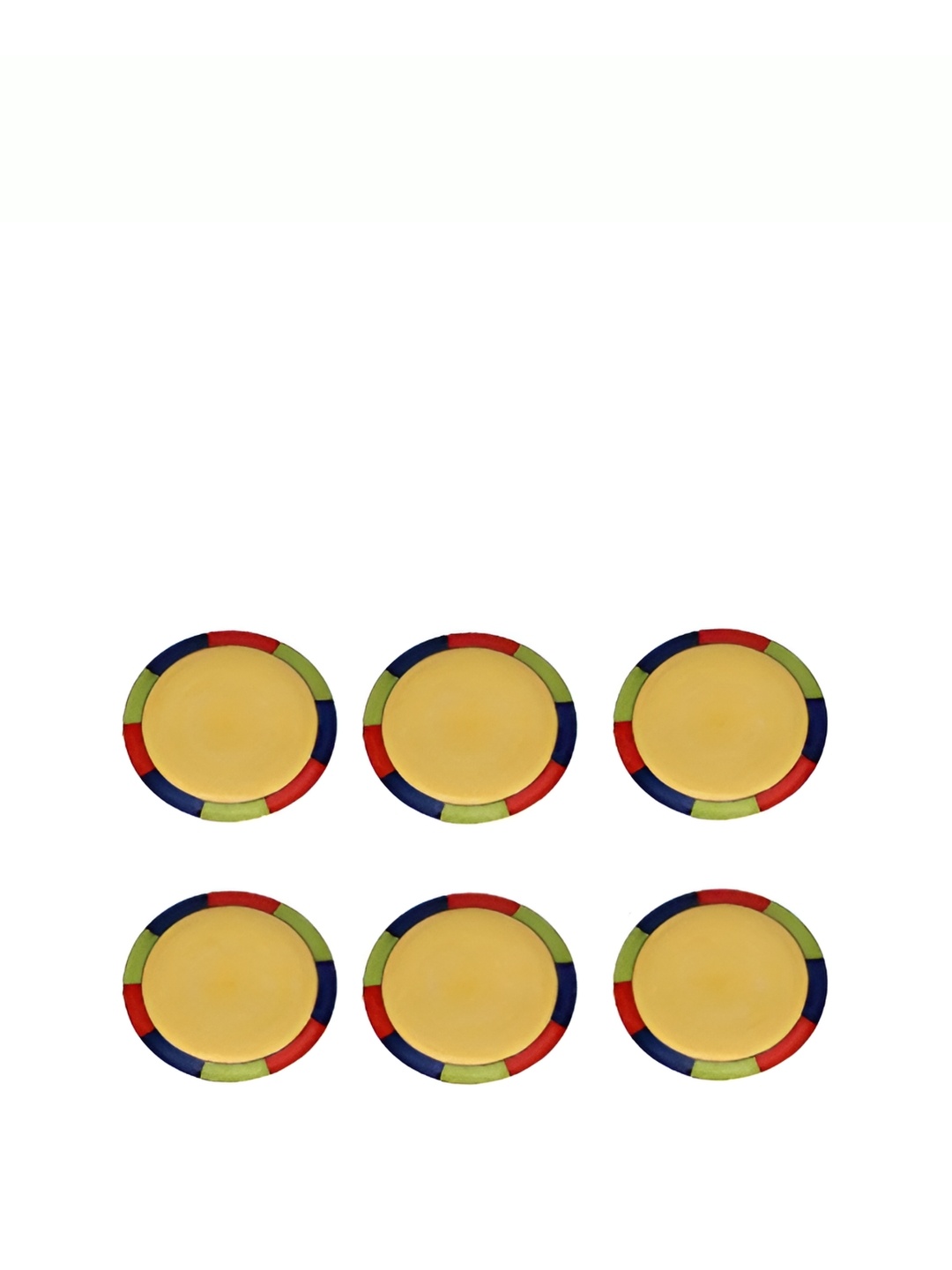 

caffeine Yellow 6 Pieces Ceramic Microwave Safe Dinner Plates